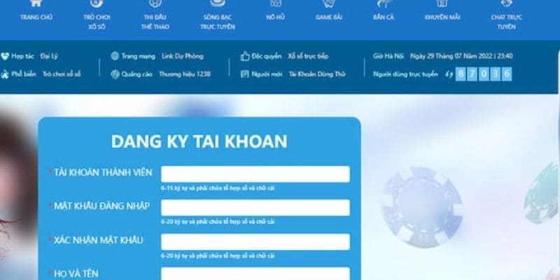 Hướng dẫn game thủ đăng ký tài khoản nhà cái